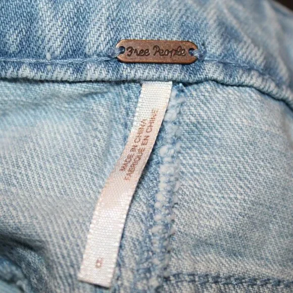 ✨2/$20 Free People Colorblock Denim Jean Mini Skirt Women's Size 6 H10333 - Picture 8 of 9